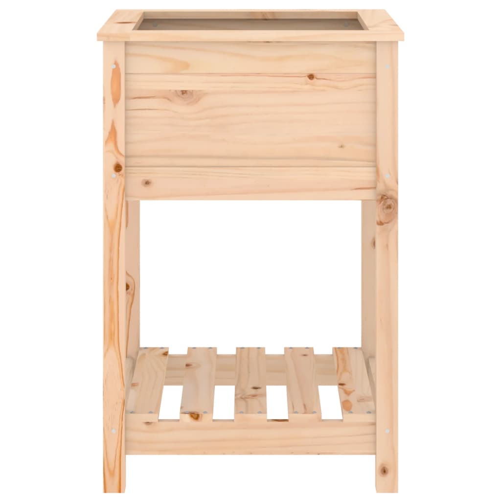 Plantekasse med hylle 54x54x81 cm heltre furu
