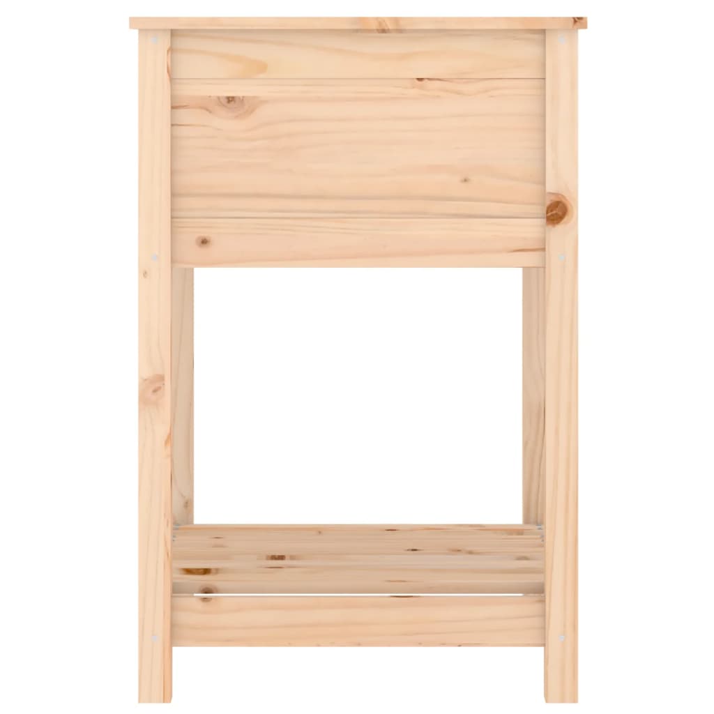 Plantekasse med hylle 54x54x81 cm heltre furu