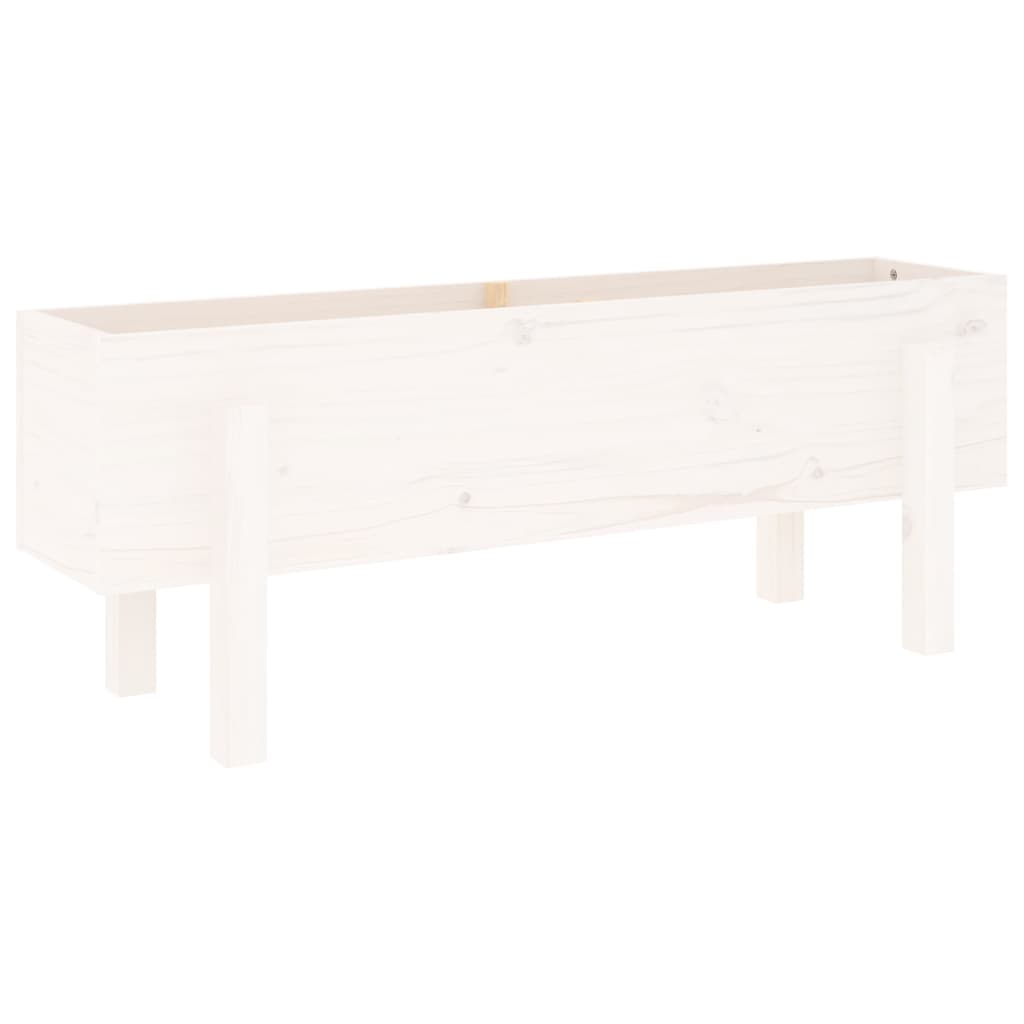 Høybed for hage hvit 101x30x38 cm heltre furu
