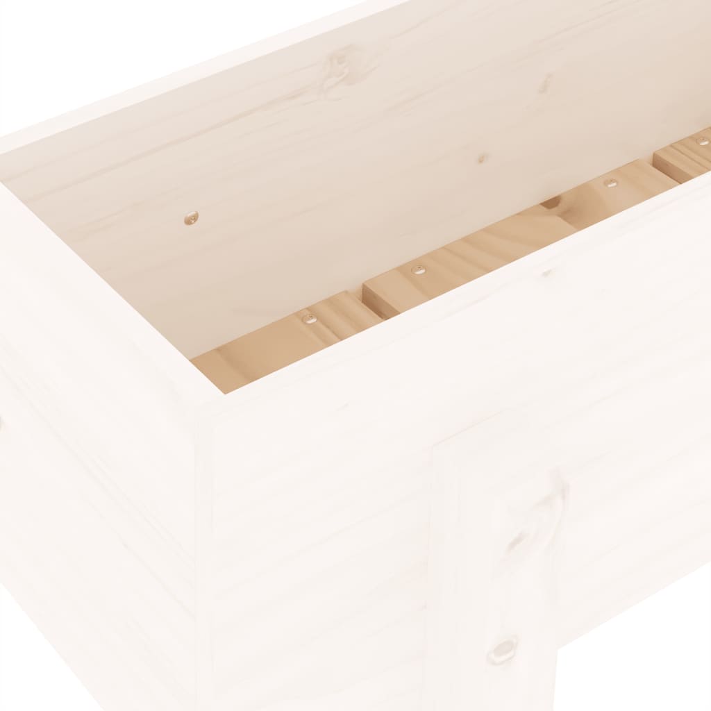 Høybed for hage hvit 101x30x38 cm heltre furu
