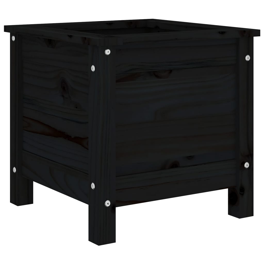 Hageplantekasse svart 40x40x39 cm heltre furu