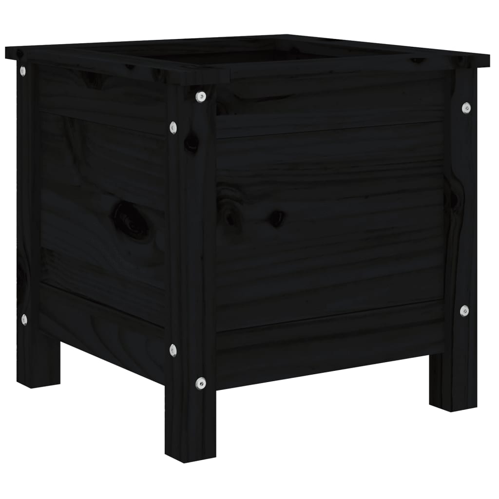 Hageplantekasse svart 40x40x39 cm heltre furu