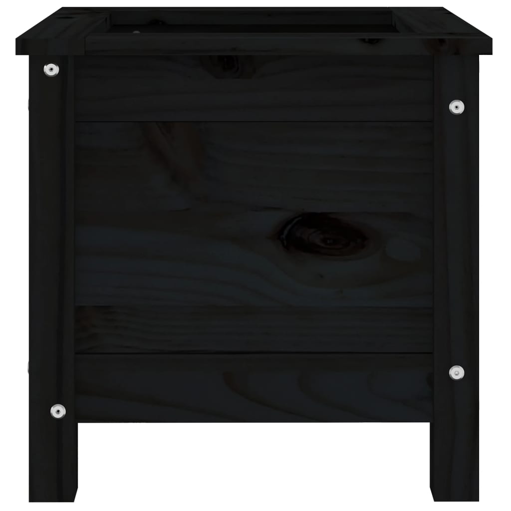 Hageplantekasse svart 40x40x39 cm heltre furu