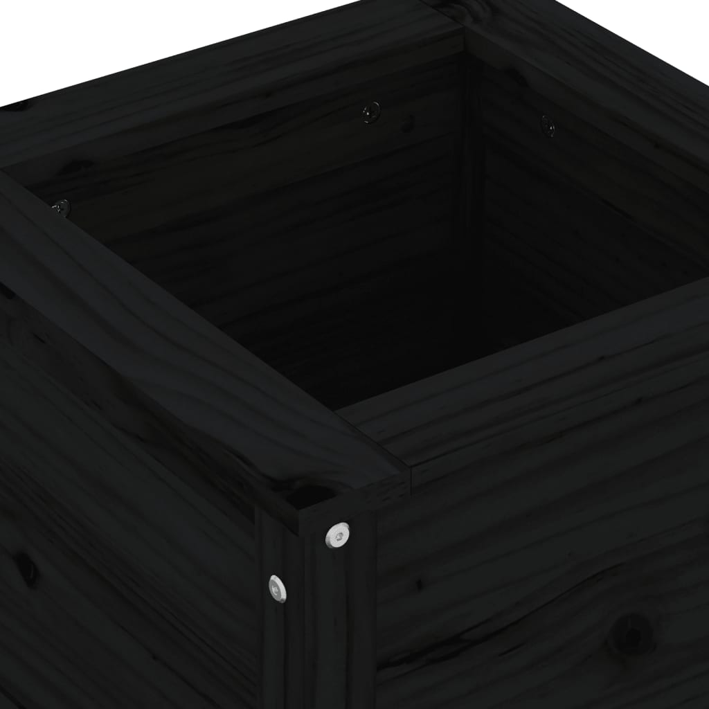 Hageplantekasse svart 40x40x39 cm heltre furu