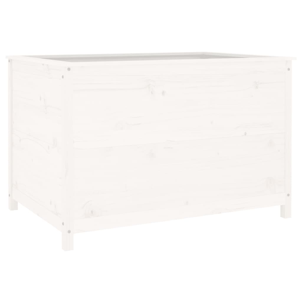 Høybed for hage hvit 119,5x82,5x78 cm heltre furu