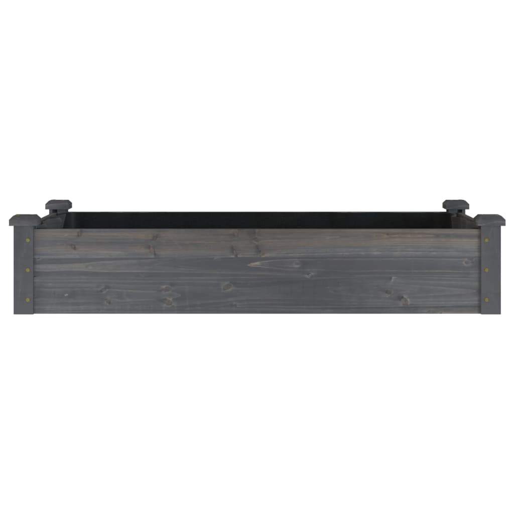 Høybed med foring grå 120x60x25 cm heltre gran