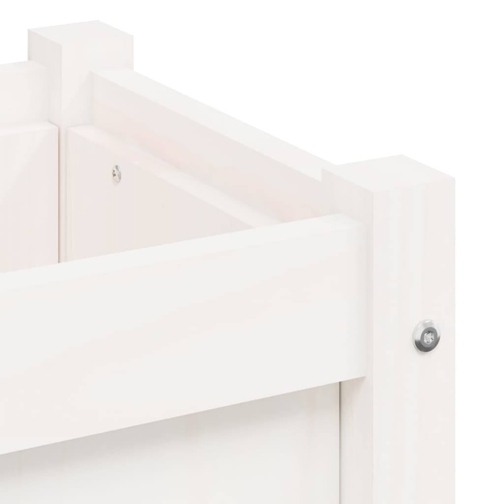 Hageplantekasse hvit 90x31x31 cm heltre furu