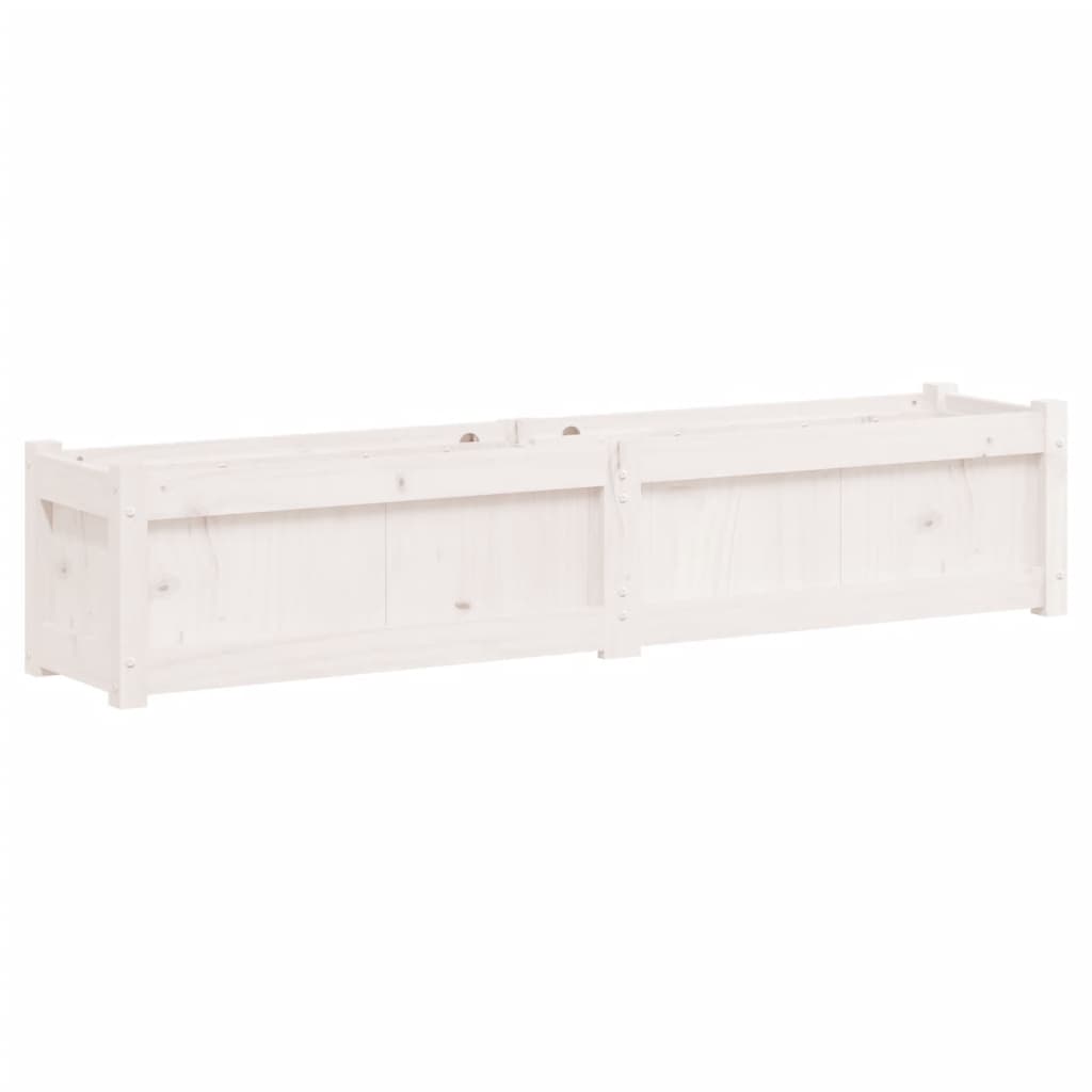 Hageplantekasse hvit 150x31x31 cm heltre furu