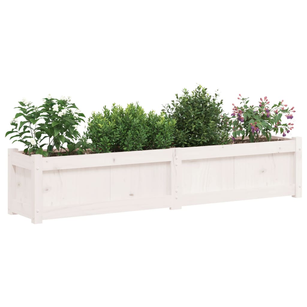 Hageplantekasse hvit 150x31x31 cm heltre furu