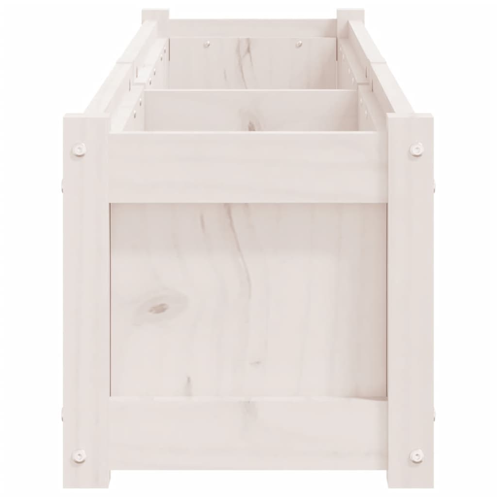 Hageplantekasse hvit 150x31x31 cm heltre furu