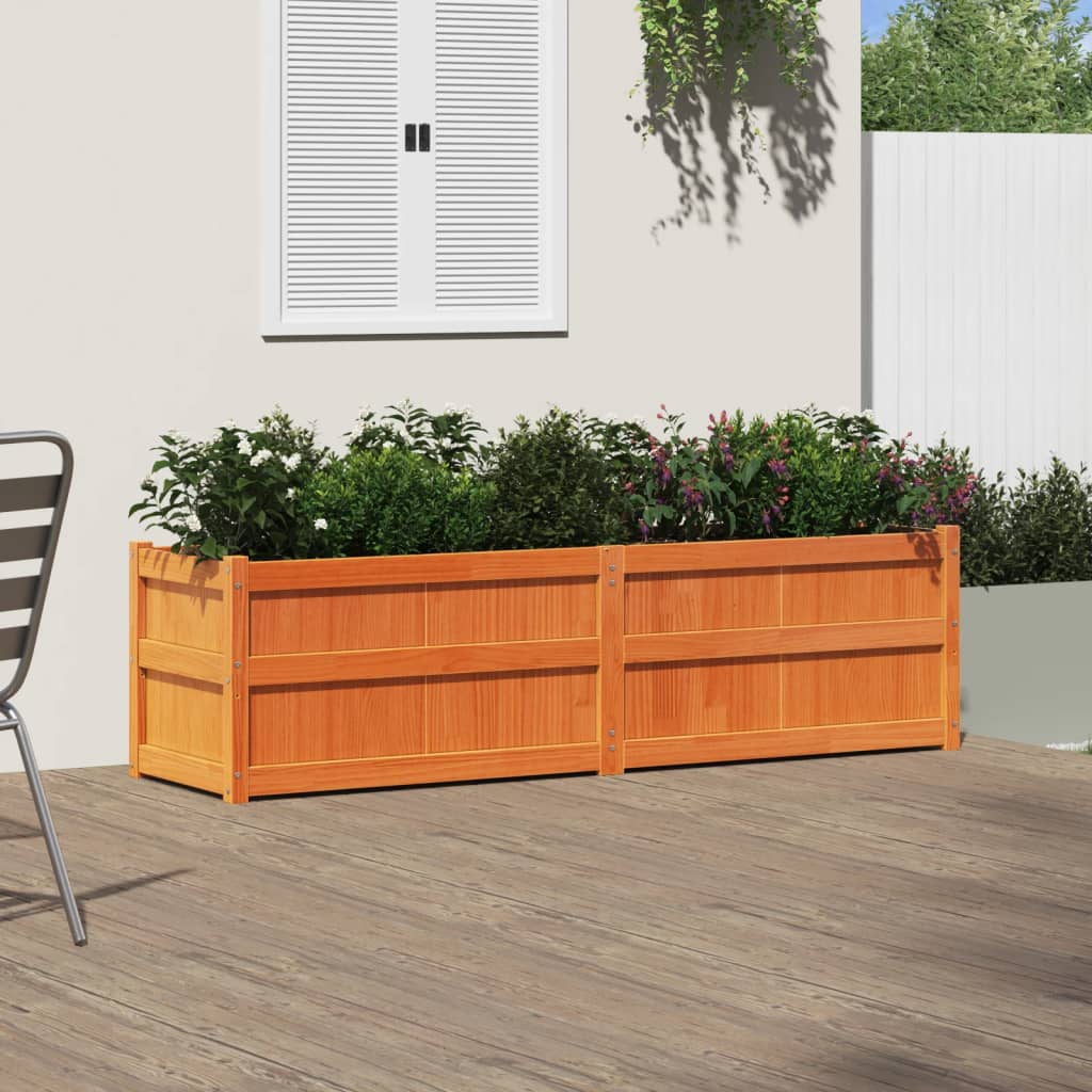 Hageplantekasse voksbrun 180x50x50 cm heltre furu