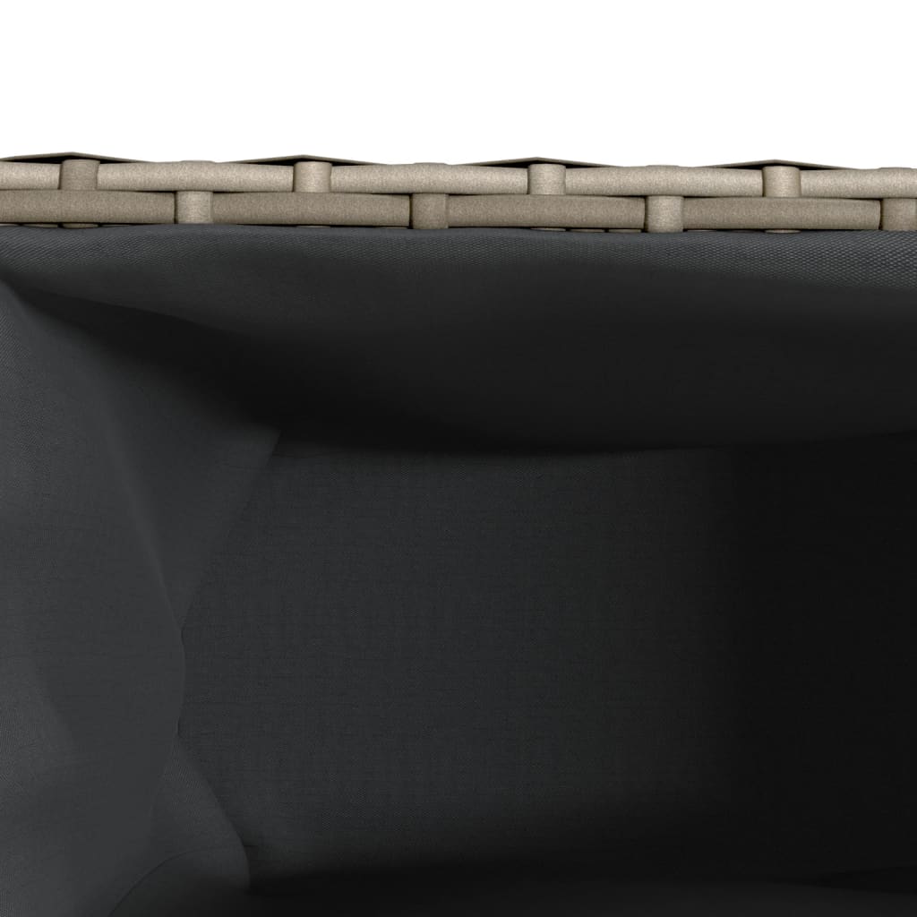Plantekasse med 3 potter grå 105x30x32 cm polyrotting