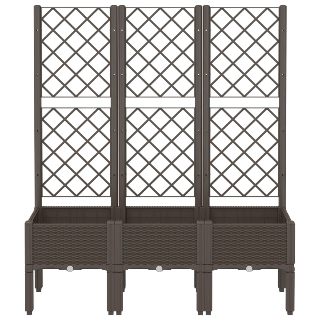 Plantekasse med espalier brun 120x40x142 cm PP