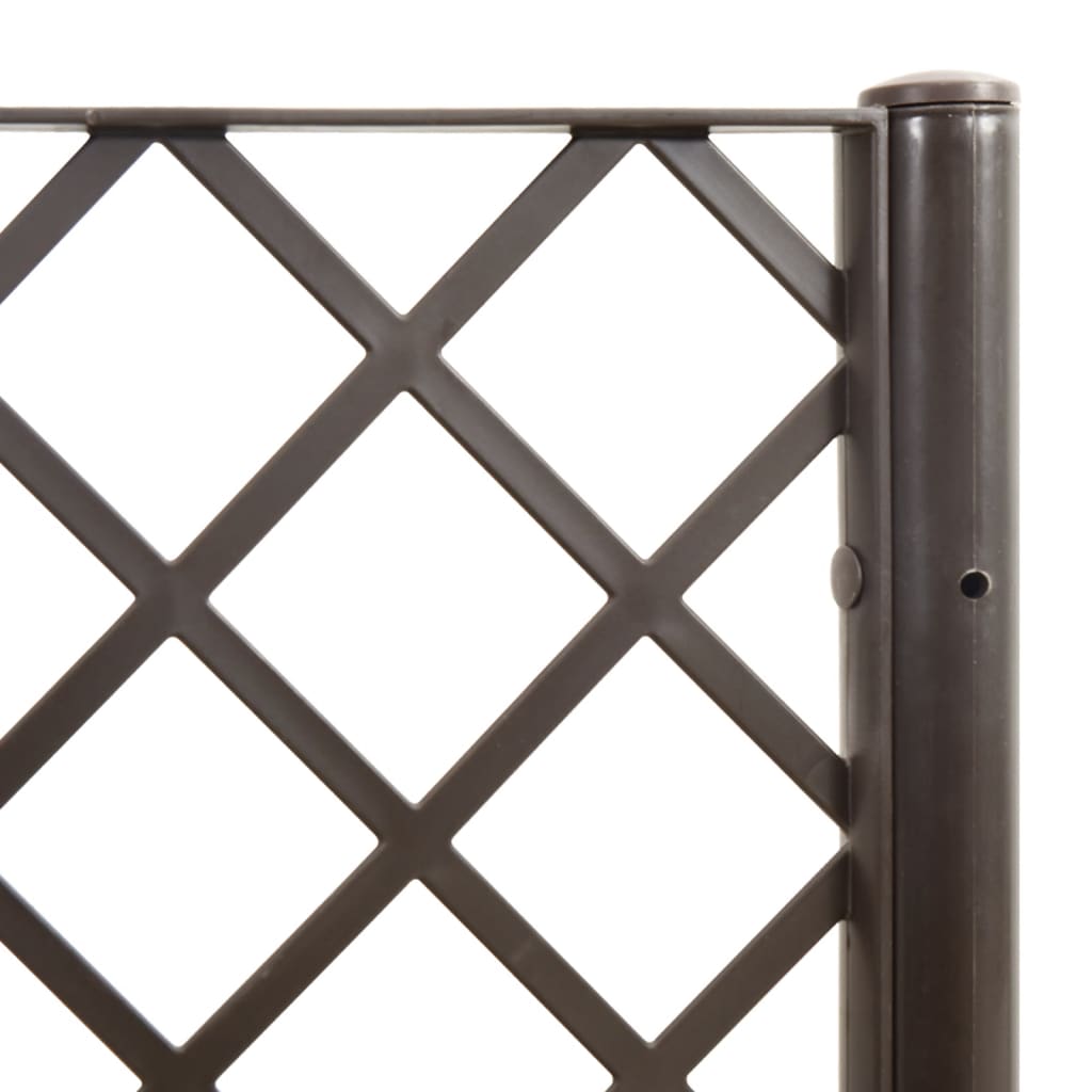 Plantekasse med espalier brun 120x40x142 cm PP