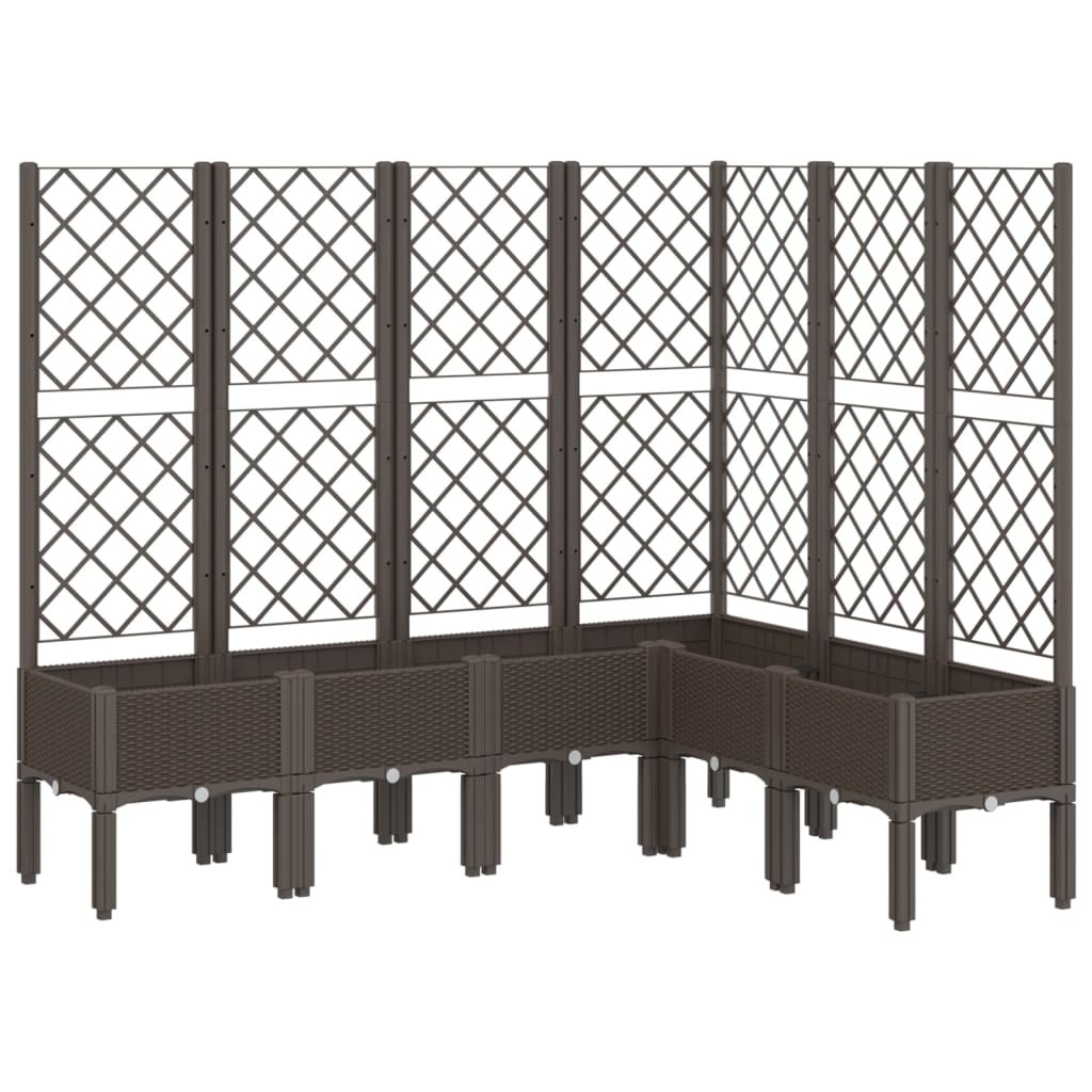 Plantekasse med espalier brun 160x120x142 cm PP