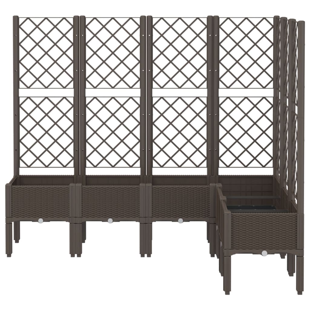 Plantekasse med espalier brun 160x120x142 cm PP