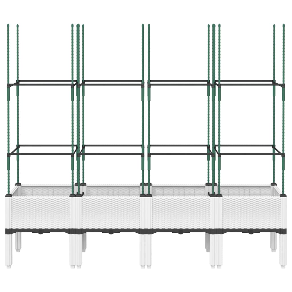 Plantekasse med espalier hvit 160x40x142,5 cm PP