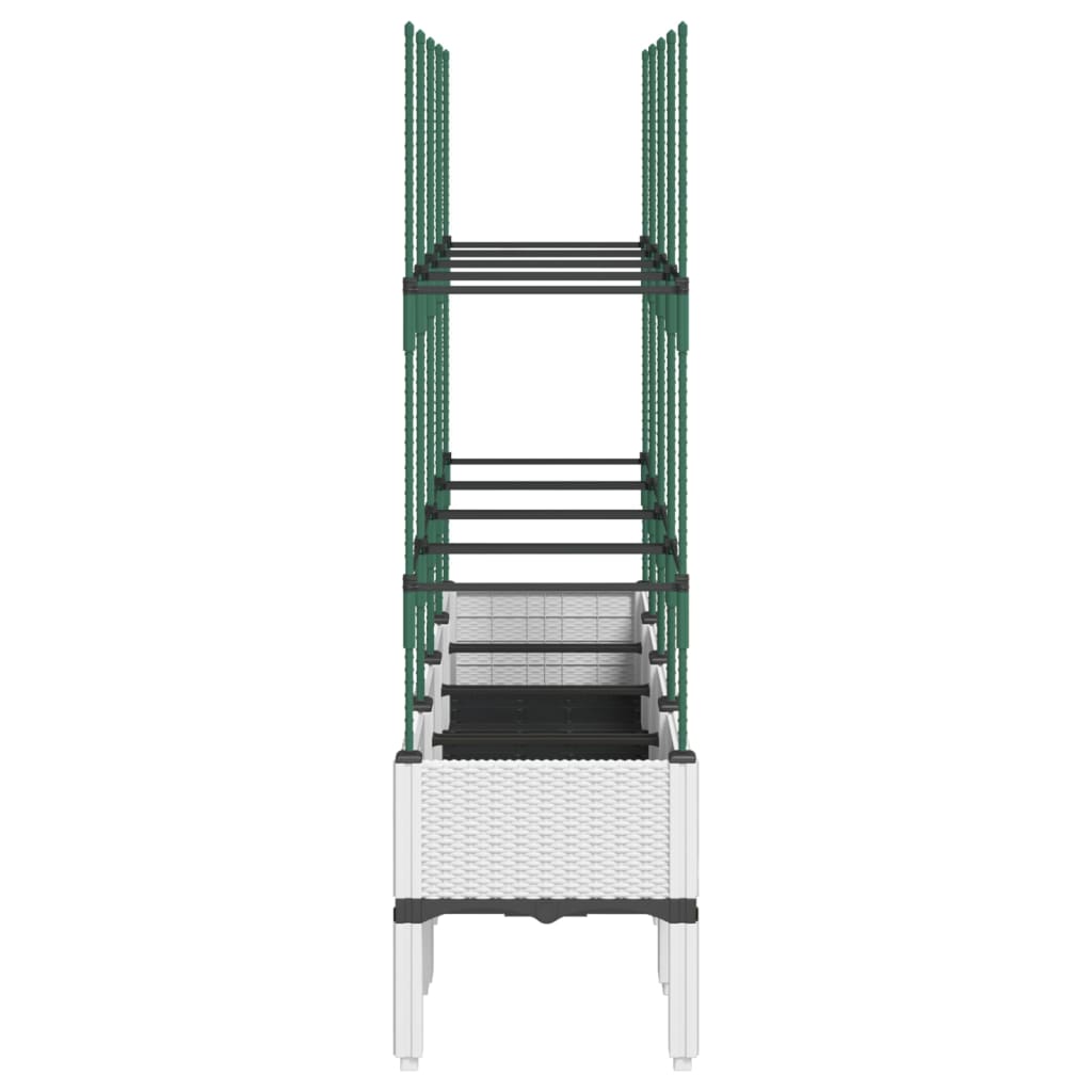 Plantekasse med espalier hvit 160x40x142,5 cm PP