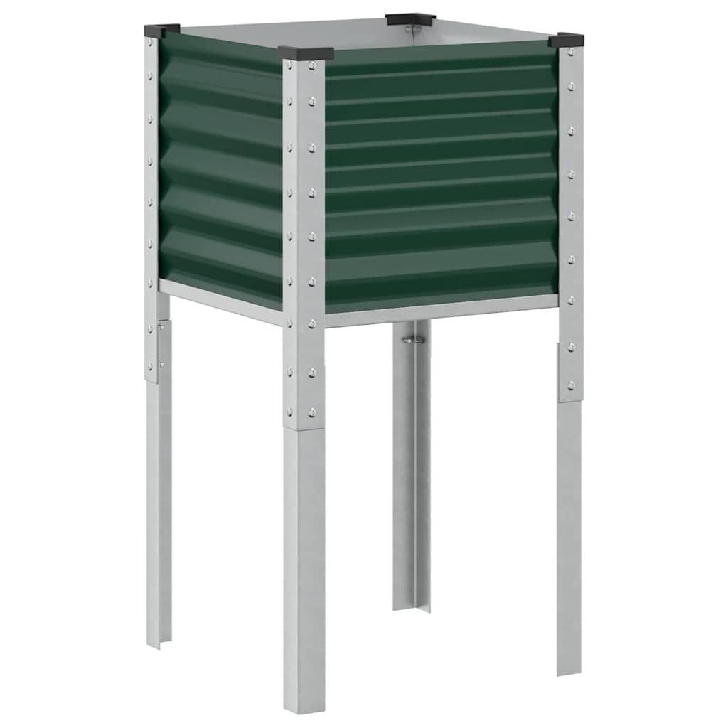 Plantekasse olivengrønn 45x45x88 cm stål