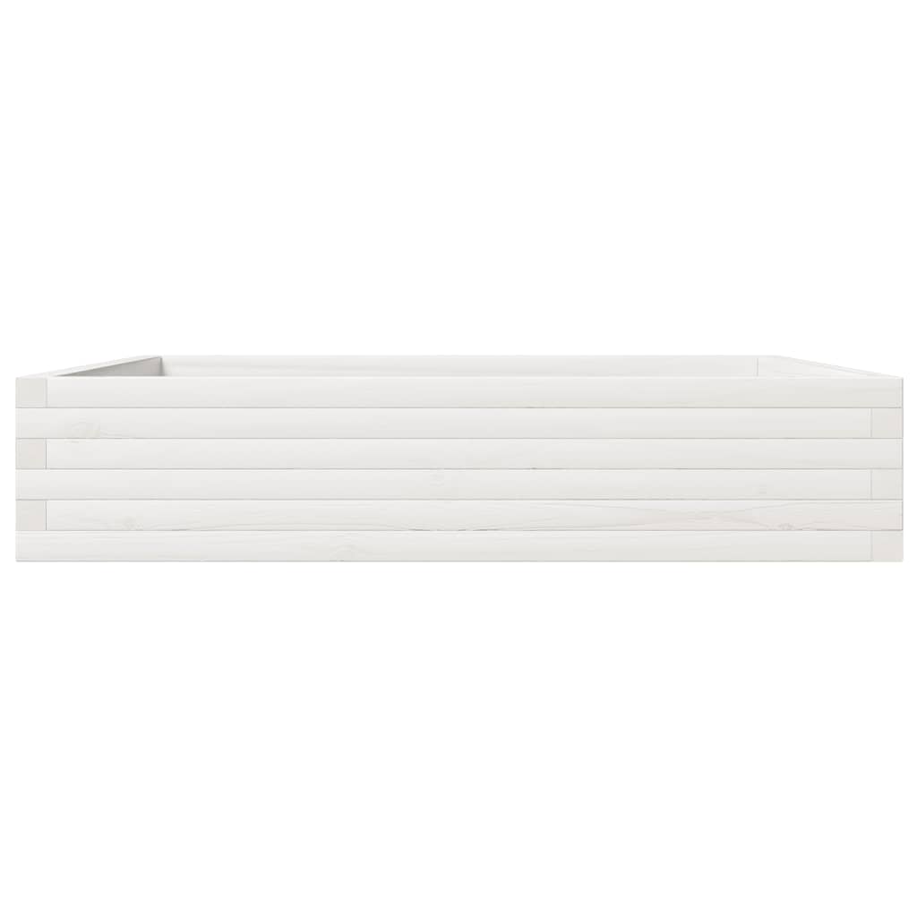 Plantekasse hvit 110x110x23 cm heltre furu