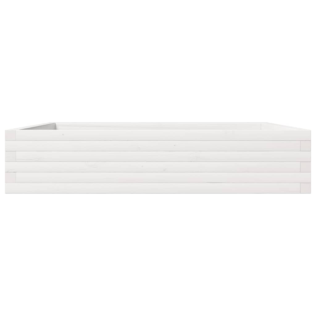 Plantekasse hvit 110x110x23 cm heltre furu