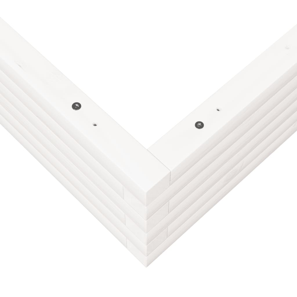 Plantekasse hvit 110x110x23 cm heltre furu
