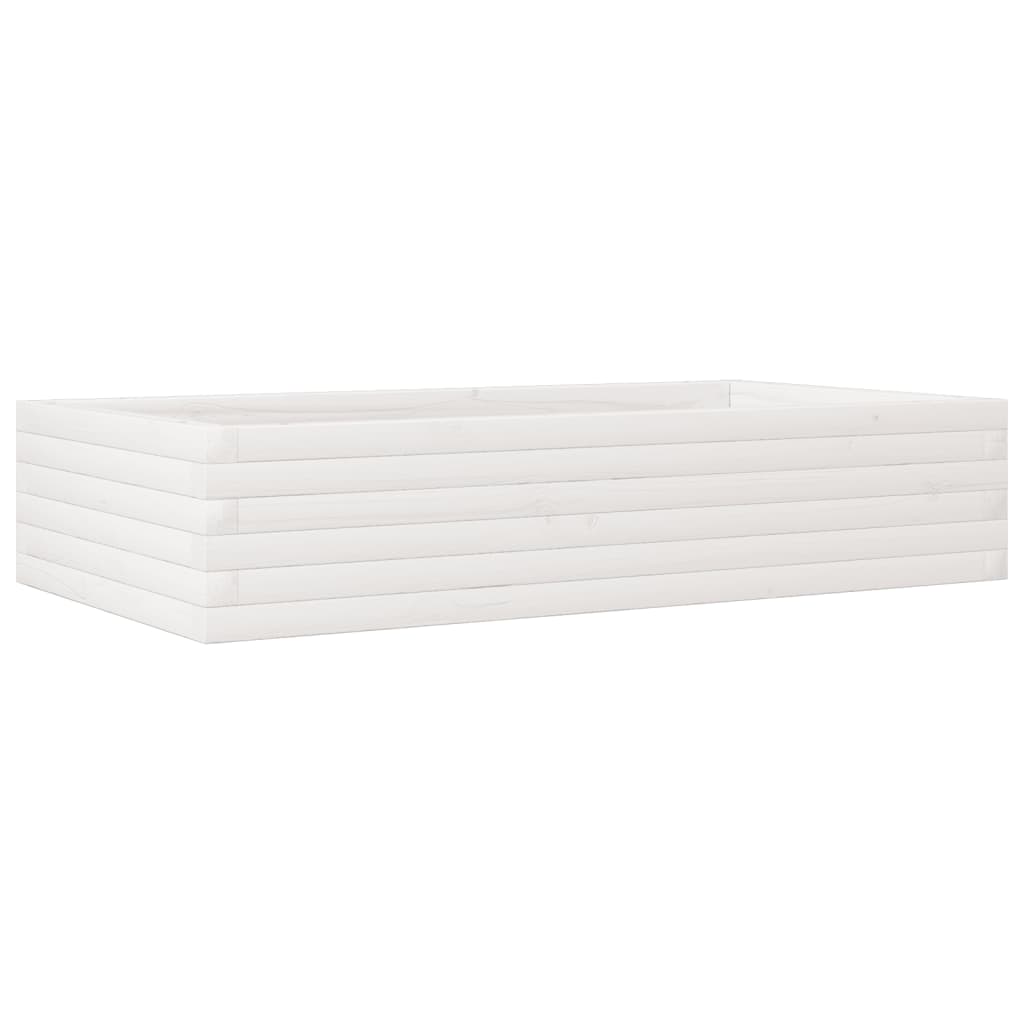 Plantekasse hvit 110x60x23 cm heltre furu