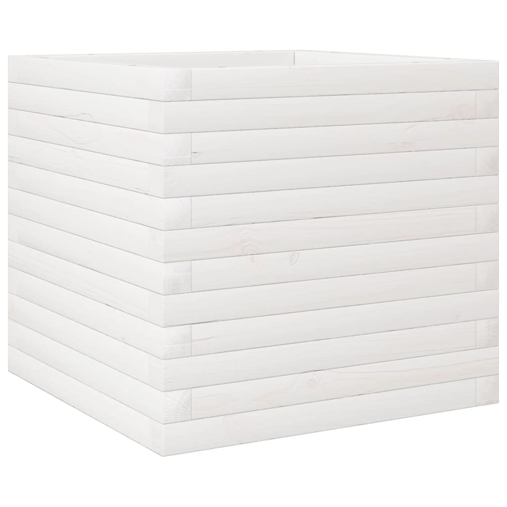 Plantekasse hvit 50x50x45,5 cm heltre furu