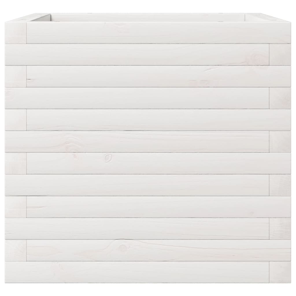 Plantekasse hvit 50x50x45,5 cm heltre furu