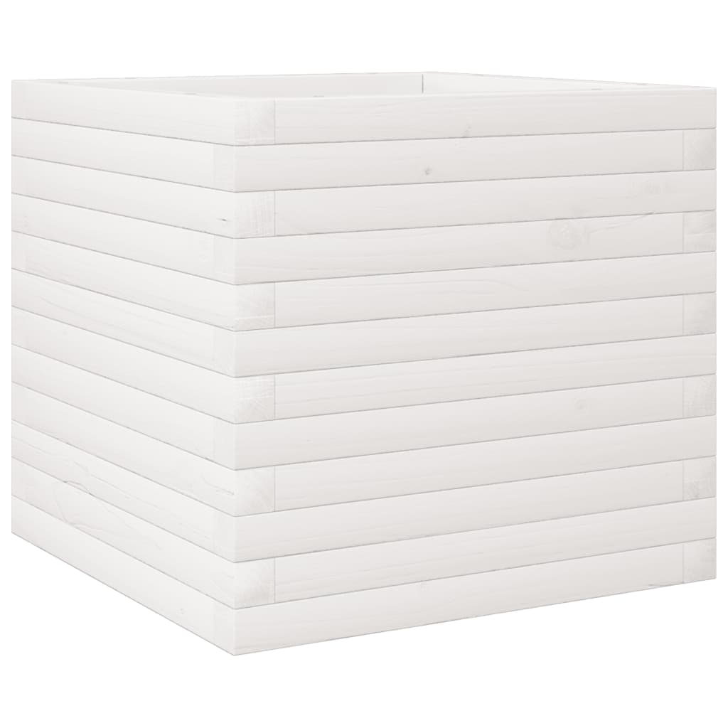 Plantekasse hvit 50x50x45,5 cm heltre furu