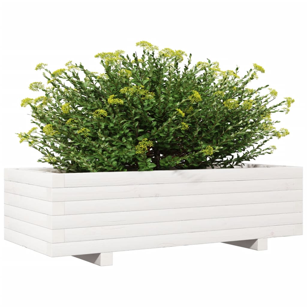 Plantekasse hvit 90x40x26,5 cm heltre furu