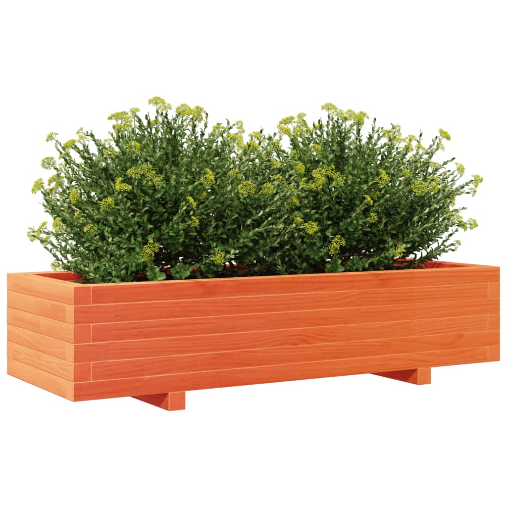 Plantekasse voksbrun 110x40x26,5 cm heltre furu