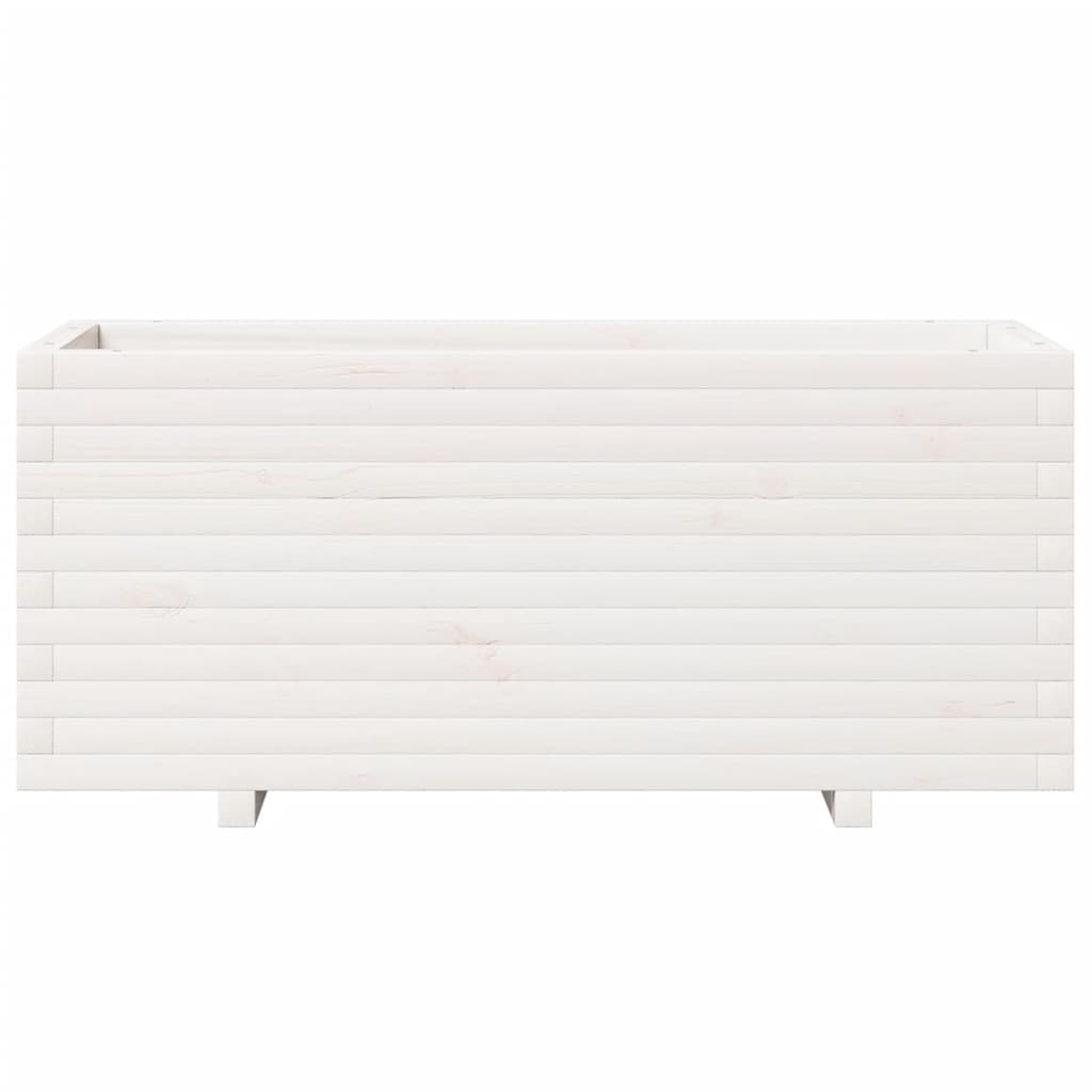 Plantekasse hvit 110x40x49,5 cm heltre furu