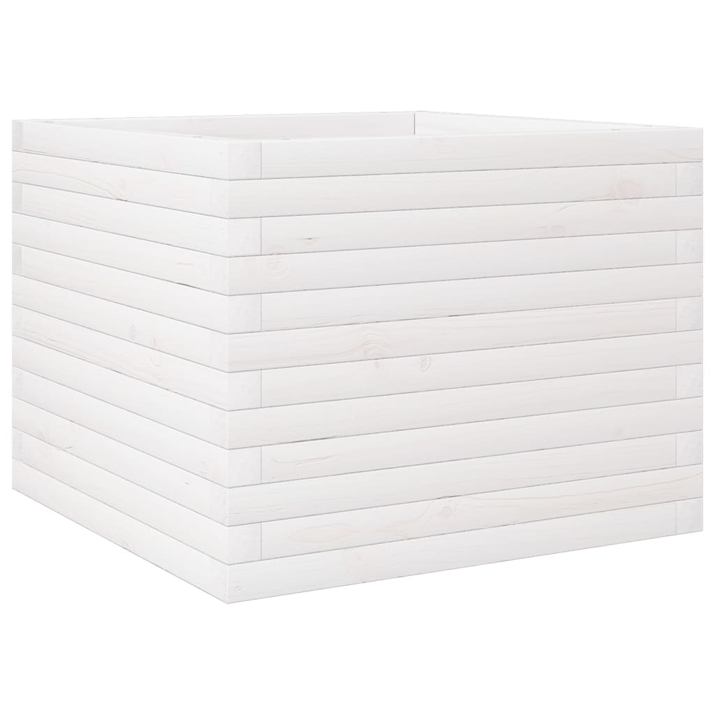 Plantekasse hvit 60x60x46 cm heltre furu