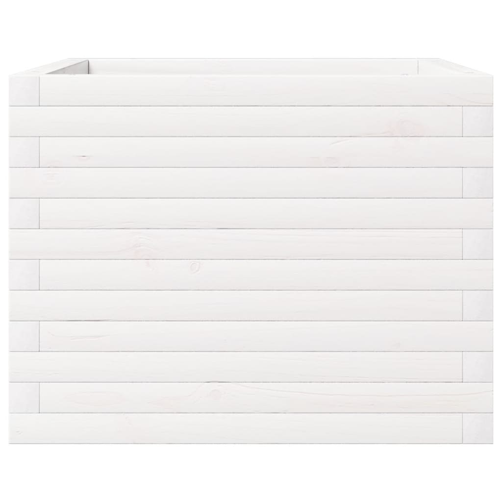 Plantekasse hvit 60x60x46 cm heltre furu
