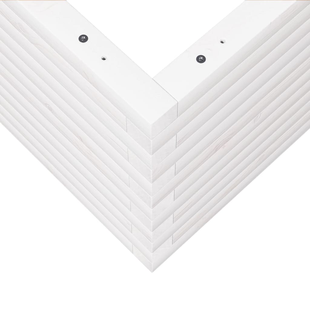 Plantekasse hvit 60x60x46 cm heltre furu