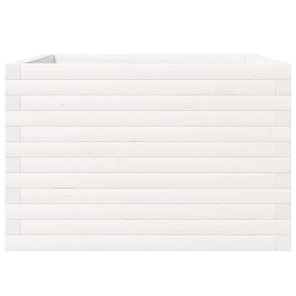 Plantekasse hvit 70x70x46 cm heltre furu