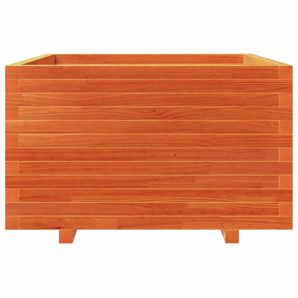 Plantekasse voksbrun 80x80x49,5 cm heltre furu