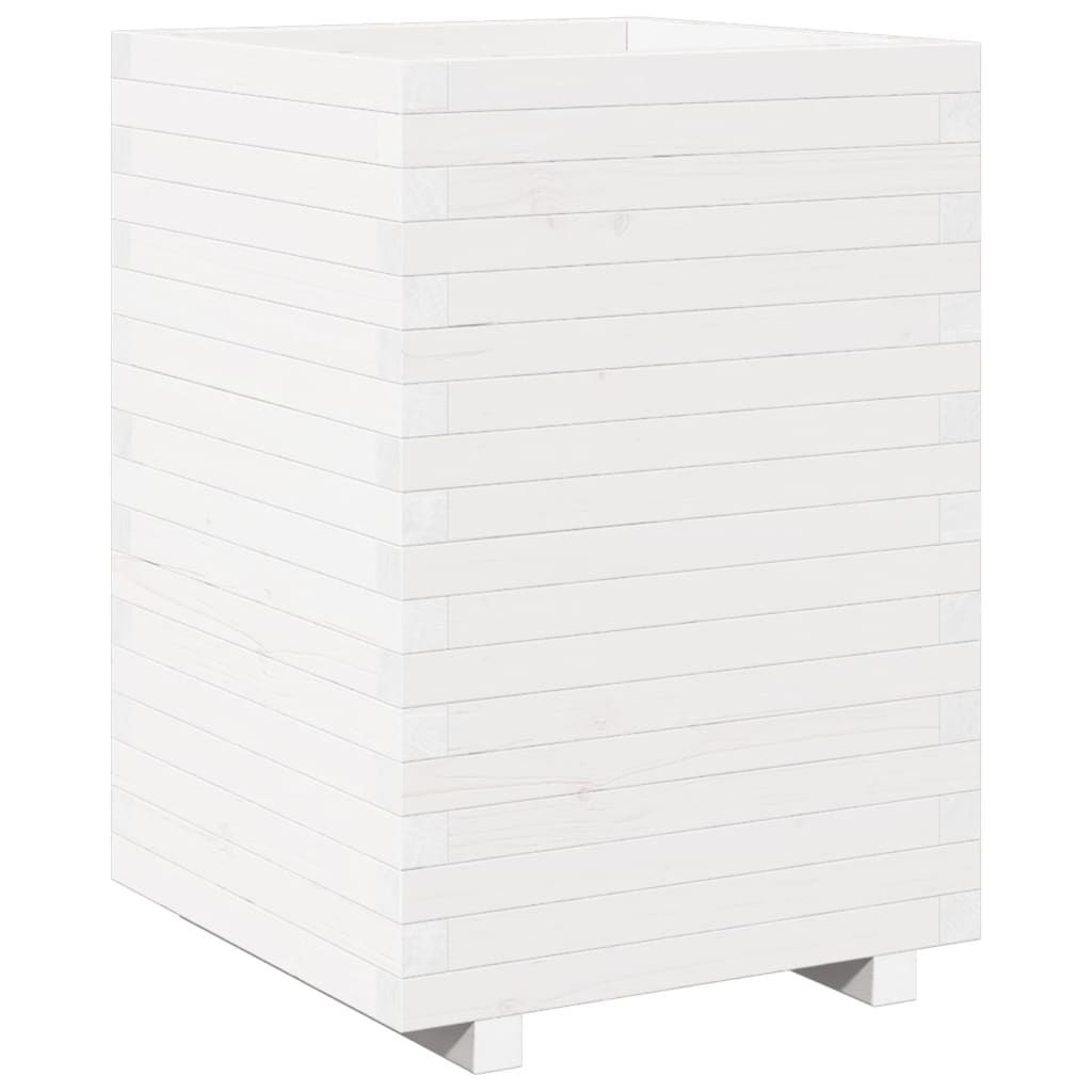 Plantekasse hvit 50x50x72,5 cm heltre furu