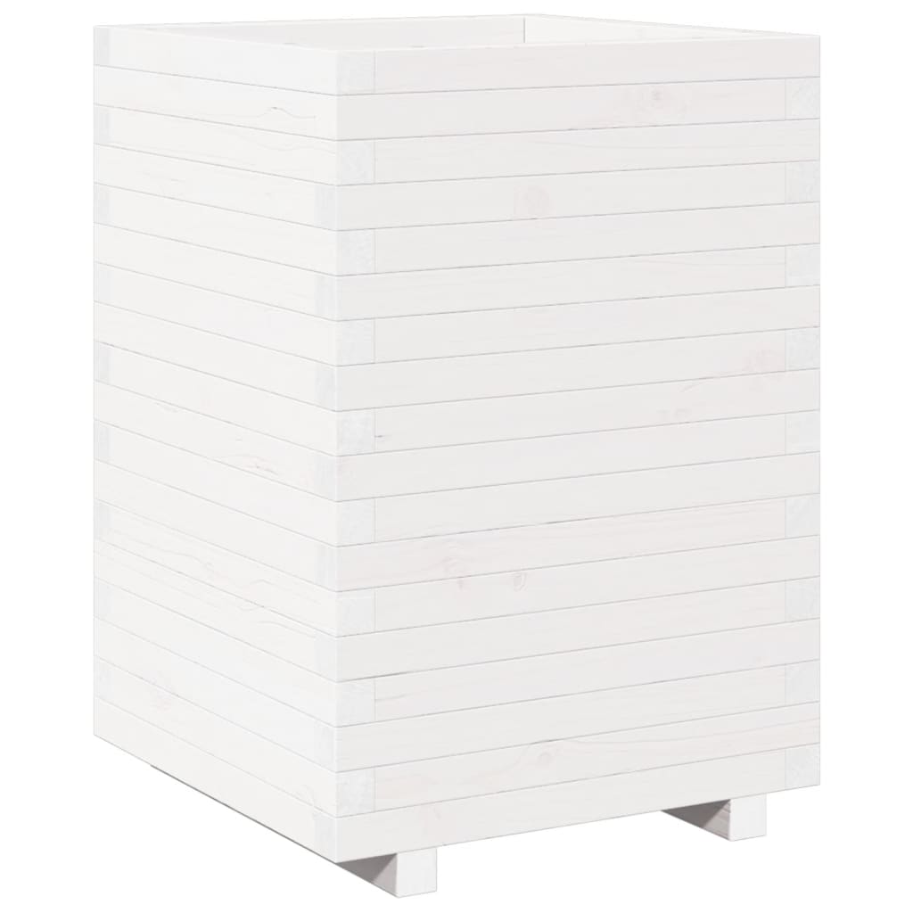 Plantekasse hvit 50x50x72,5 cm heltre furu