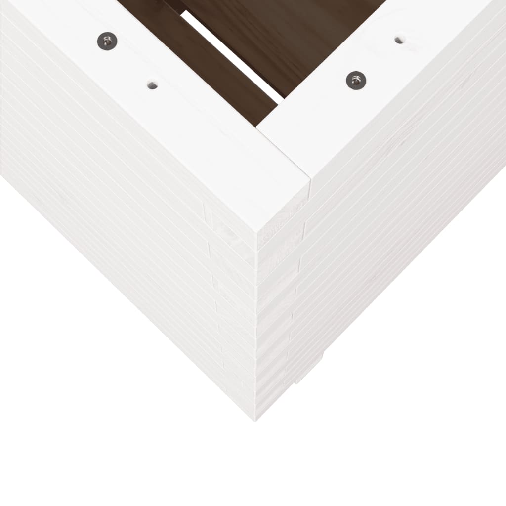 Plantekasse hvit 50x50x72,5 cm heltre furu