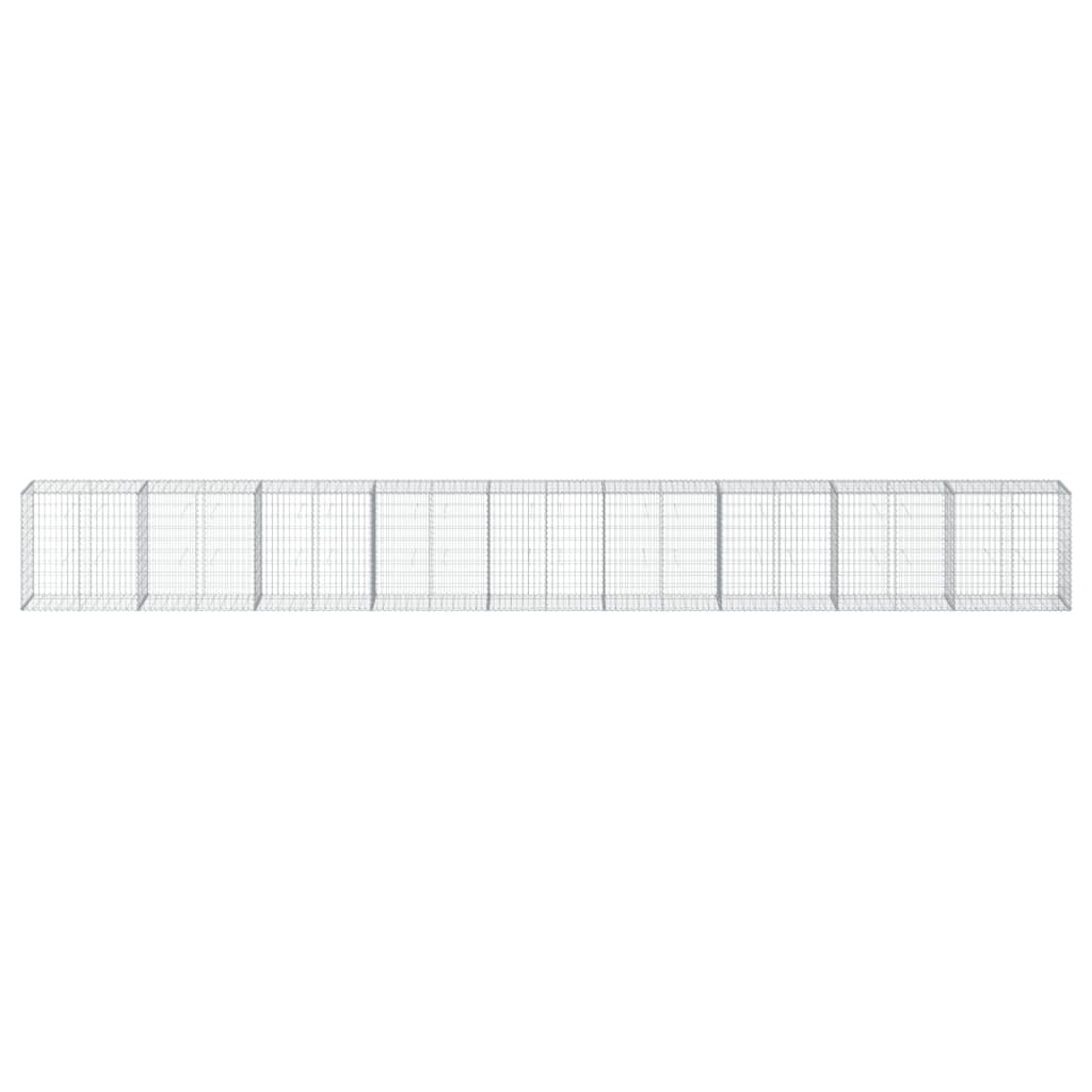 Gabionkurv med deksel 900x50x100 cm galvanisert jern