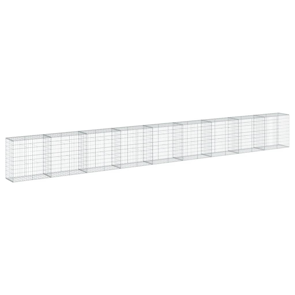 Gabionkurv med deksel 900x50x100 cm galvanisert jern