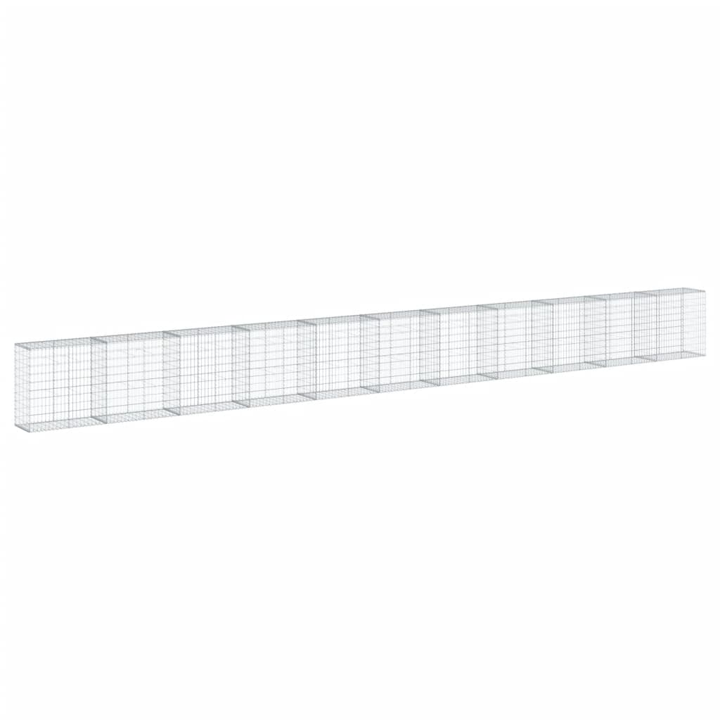 Gabionkurv med deksel 1100x50x100 cm galvanisert jern