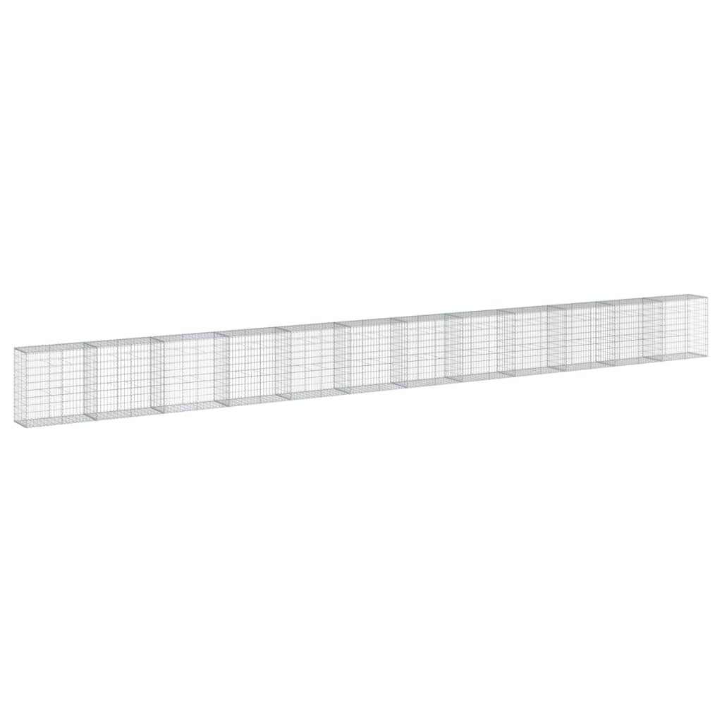Gabionkurv med deksel 1200x50x100 cm galvanisert jern