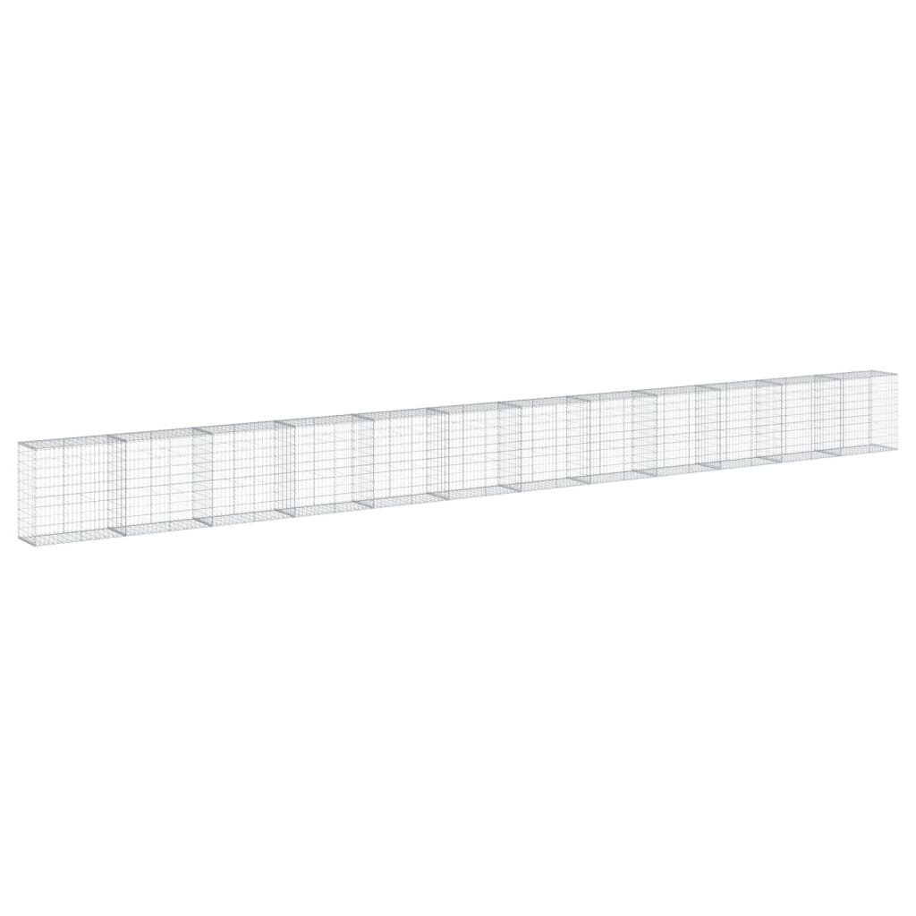 Gabionkurv med deksel 1200x50x100 cm galvanisert jern