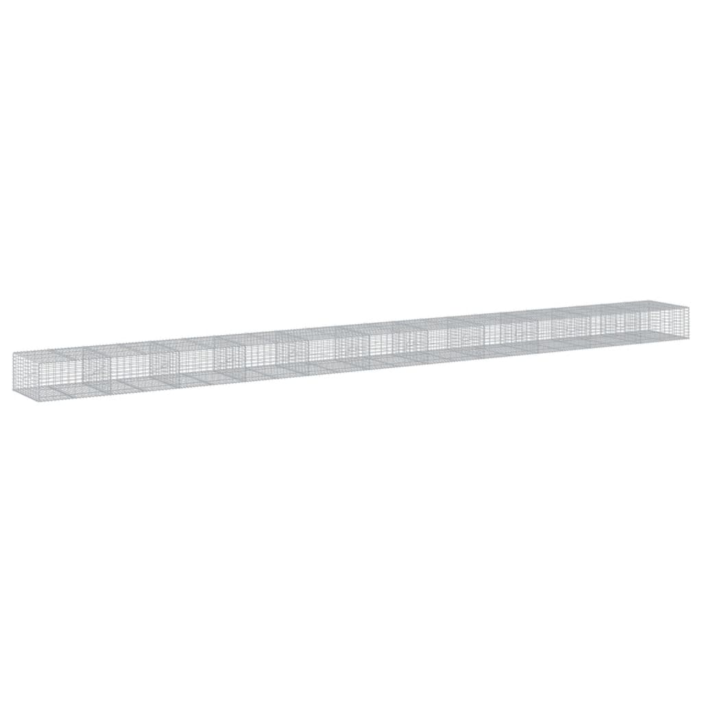 Gabionkurv med deksel 1100x100x50 cm galvanisert jern