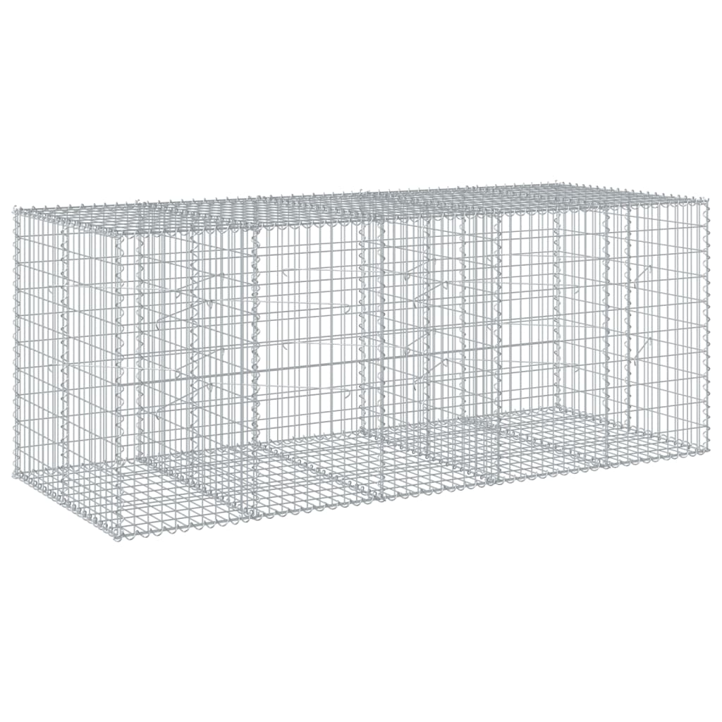 Gabionkurv med deksel 250x100x100 cm galvanisert jern