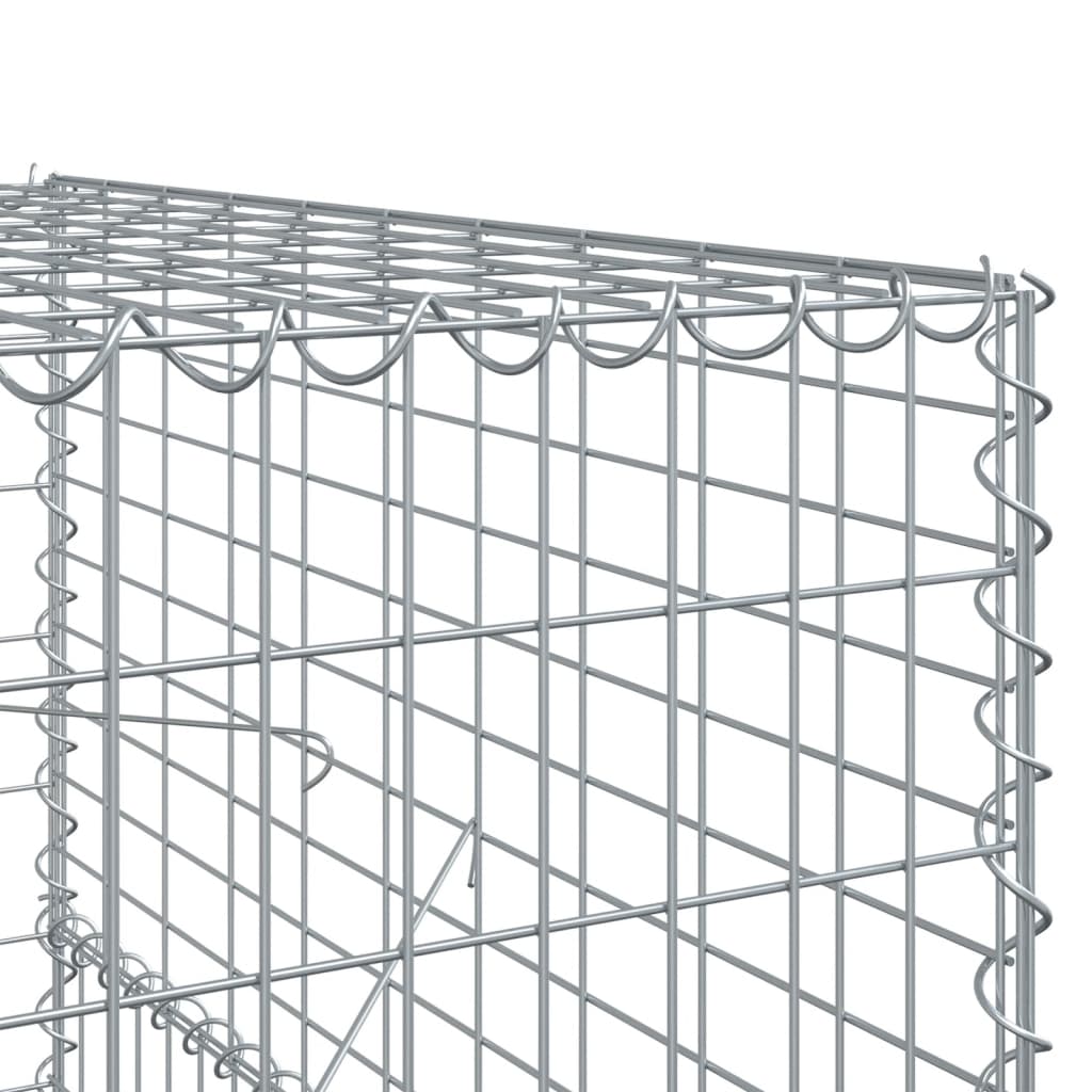 Gabionkurv med deksel 1000x100x150 cm galvanisert jern