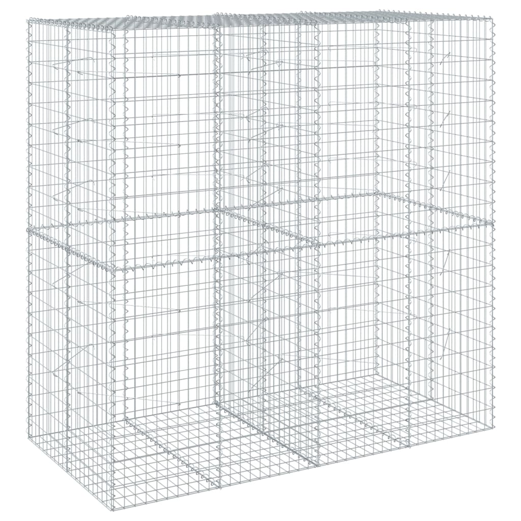 Gabionkurv med deksel 200x100x200 cm galvanisert jern